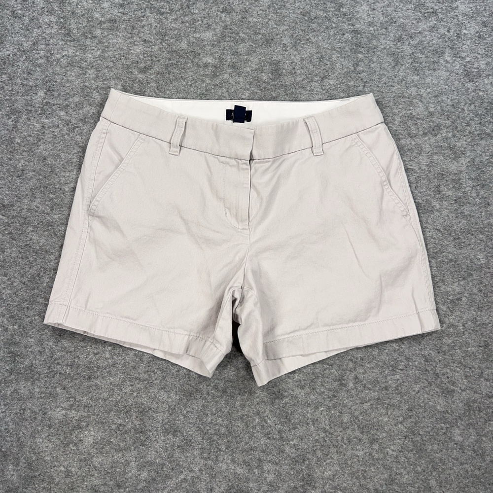 J CREW Shorts Womens 4 White Chino Flat Front Pockets Casual Summer Preppy